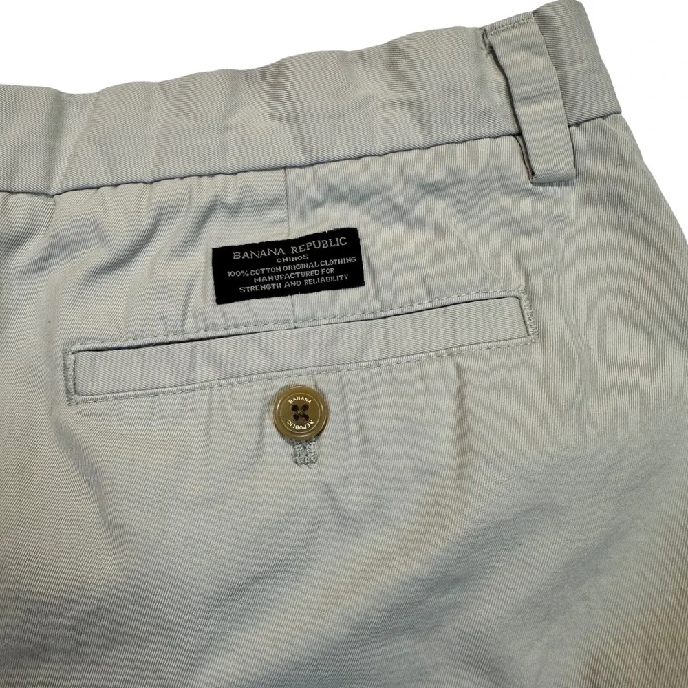 Banana Republic Emerson Chino Khaki Tan Straight Leg Pants 35x30‎ Mens Casual